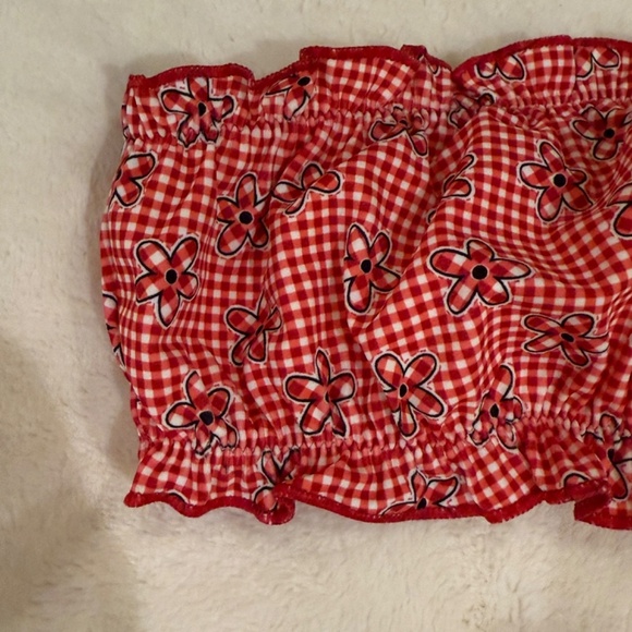 New! SET Frankie’s Bikinis x Pink Rosalind Bandeau Reilly Bikini 31496 - Picture 10 of 14